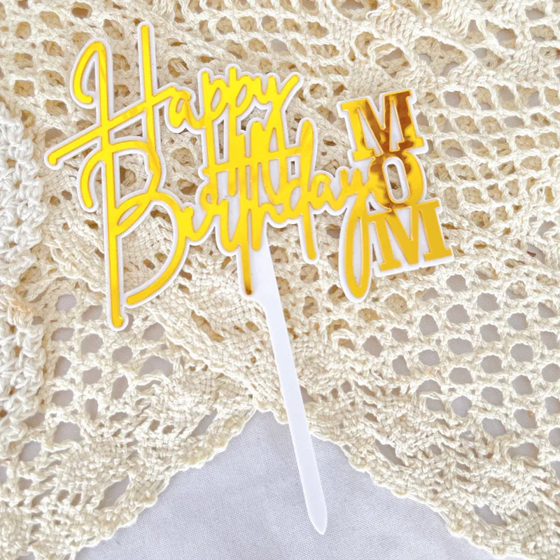 

Акриловый Топпер для торта с надписью «Happy Birthday»