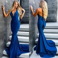 royal blue deep v neck mermaid long evening dress halter stretch satin twill formal prom gown robe de soir%c3%a9e femme %d0%b2%d0%b5%d1%87%d0%b5%d1%80%d0%bd%d0%b5%d0%b5 2022