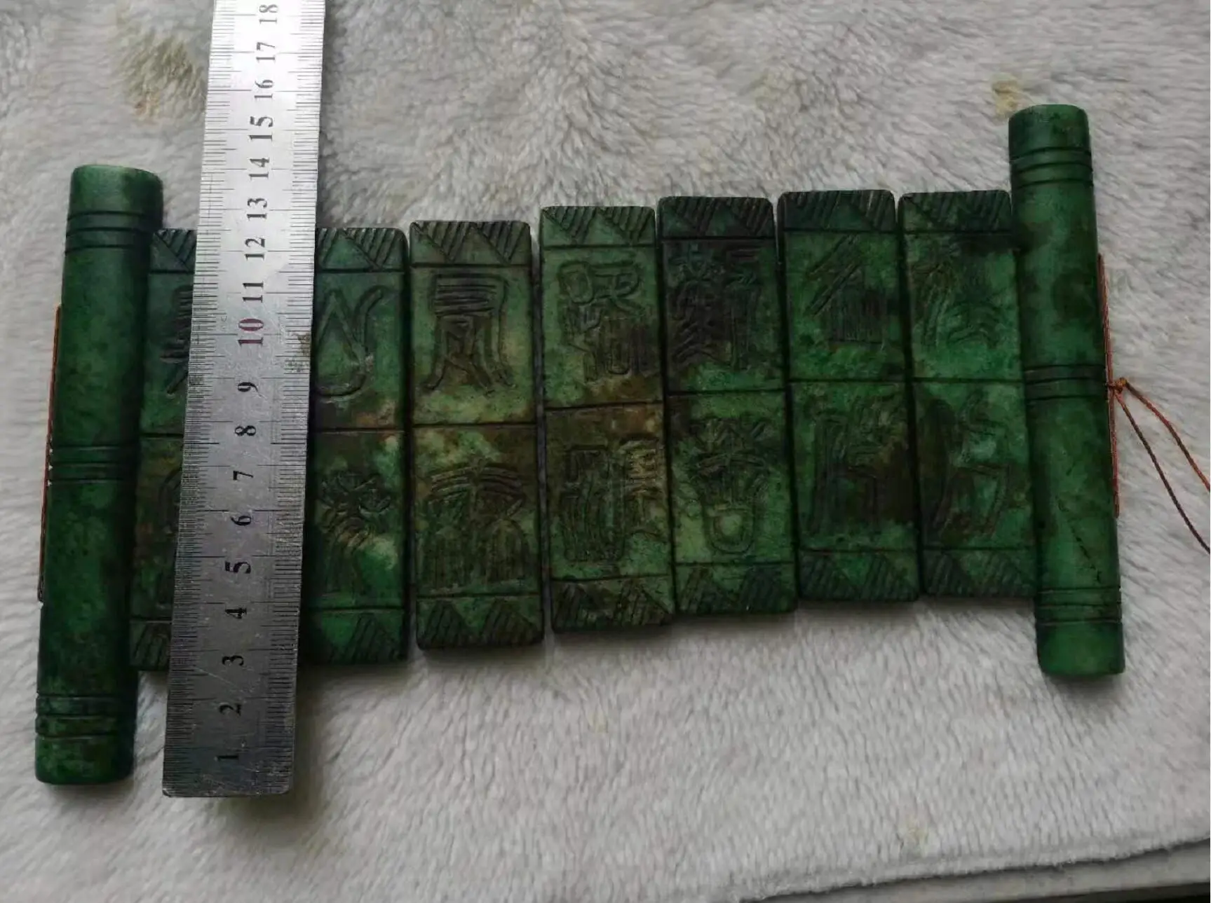 Exquisite ancient Chinese handicraft sculpture jade carving Sun Tzu's art of war jewelry Xiuyu random delivery | Дом и сад