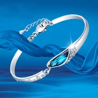 beautiful wedding bangle party bracelet crystal chain cuff elegant women charm jewellery