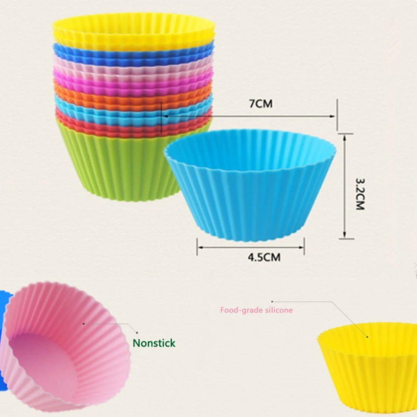 6 шт./лот новые силиконовые вкладыши для капкейков Форма маффинов