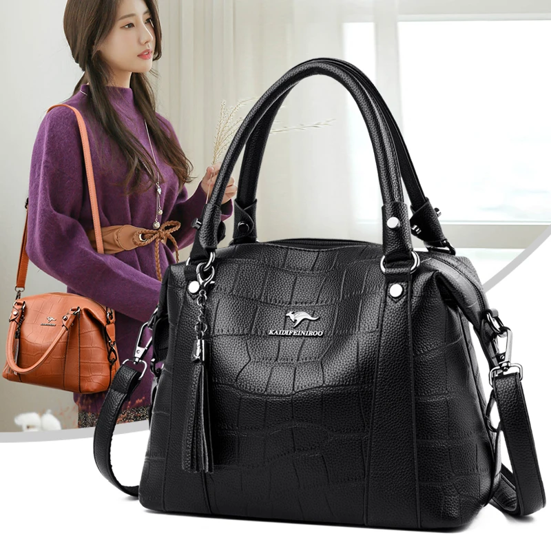 

Luxury Ladies Handbags Vintage Leather Women Bags Designer Stone Pattern Crossbody Bags For Women Shoulder Bag Messenger Bag