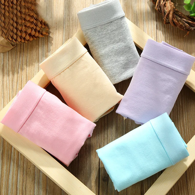 Женское хлопковое нижнее белье с заниженной талией однотонное|Женские трусики| |