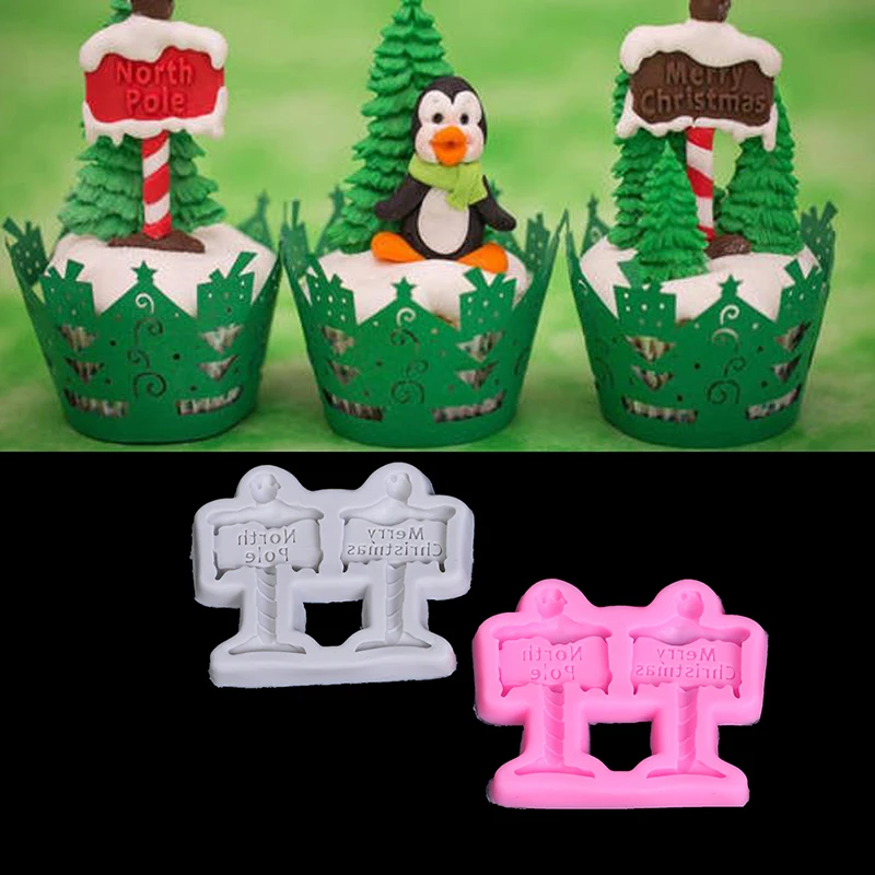 

Christmas Road Signs Silicone Cake Chocolate Baking Mold Craft Tools Decorating