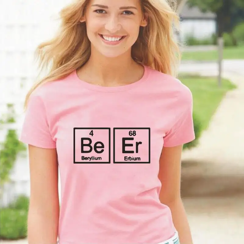

Summer Parody Periodic Table of Beer T Shirt Women Tops Funny Harajuku Tee Shirt Femme Short Sleeve Casual Camisas De Mujer
