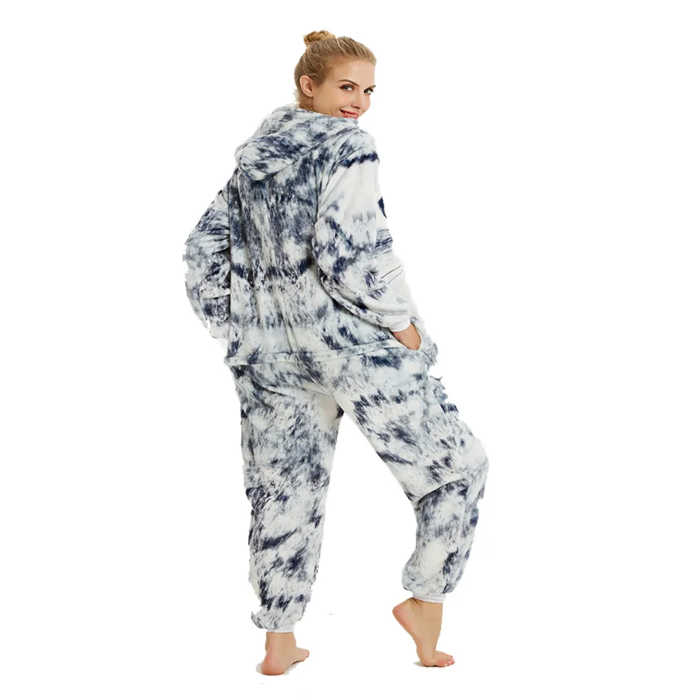 Пижама кигуруми Мужская Фланелевая 3d-комбинезон с капюшоном пижама-кигуруми кот