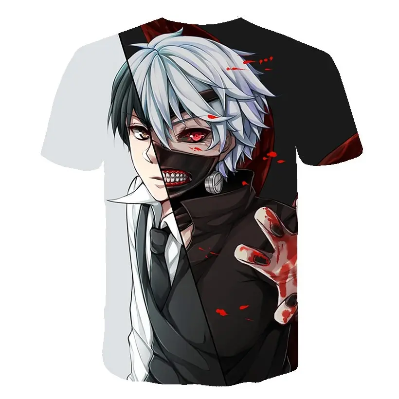 Новая летняя футболка с аниме Tokyo Ghoul для мужчин и женщин крутые топы мальчиков 3D
