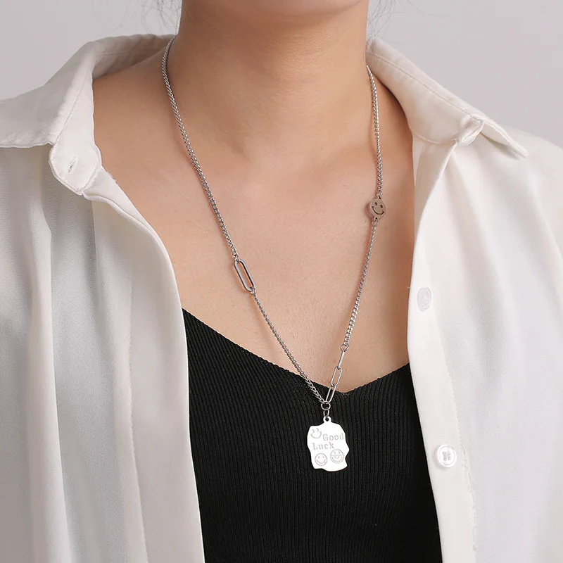 

Fashion new titanium steel sweater necklace all-match men and women couple hip-hop jewelry hot sale