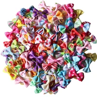 200 pcs pet grooming accessories handmade mix style puppy dog cat hair bows rubber bands pet bows for small dog