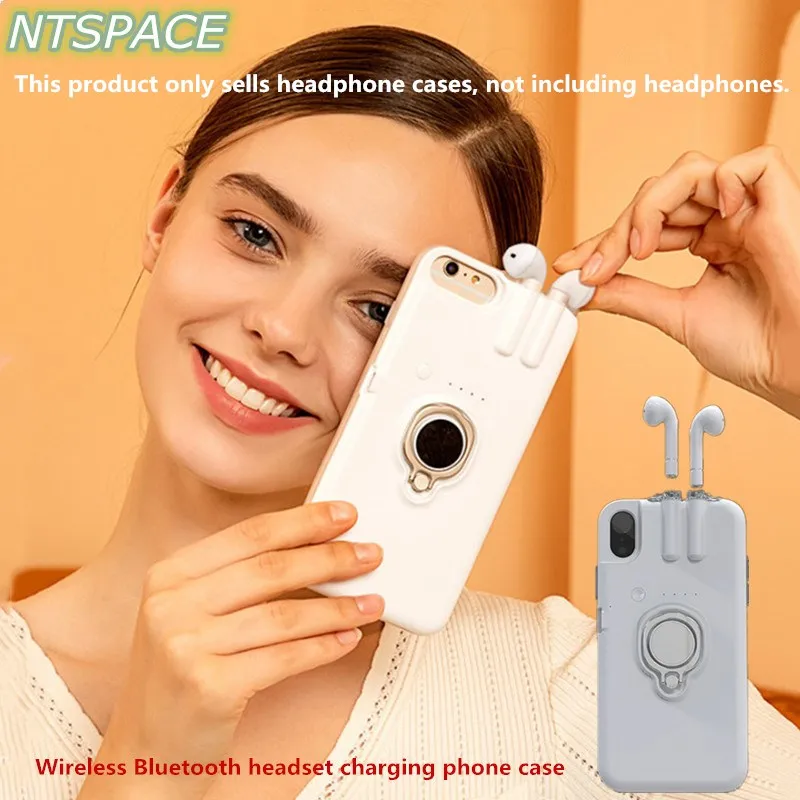Модный чехол для телефона с беспроводными Bluetooth наушниками iPhone чехлы