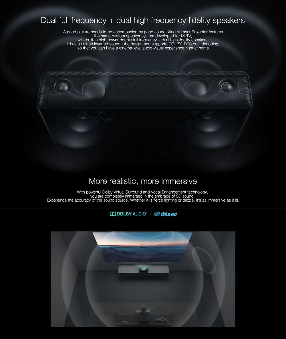 Xiaomi MJJGTYDS01FM 2 Гб 16 Гб MIUI tv Laser HDR tv 4K китайская версия bluetooth WiFi 3D Система домашнего кинотеатра английский интерфейс