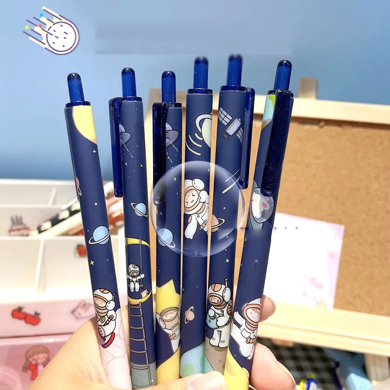 36 шт./лот новая гелевая ручка с голубым астронавтом кавайная 0 5 мм черные чернила