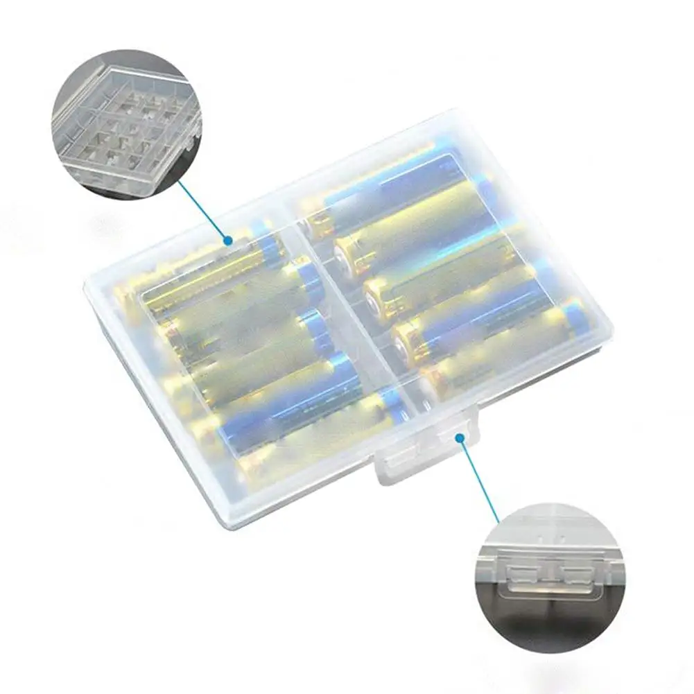 Компактный ящик для хранения батарей AA AAA легкий футляр переноски держатель