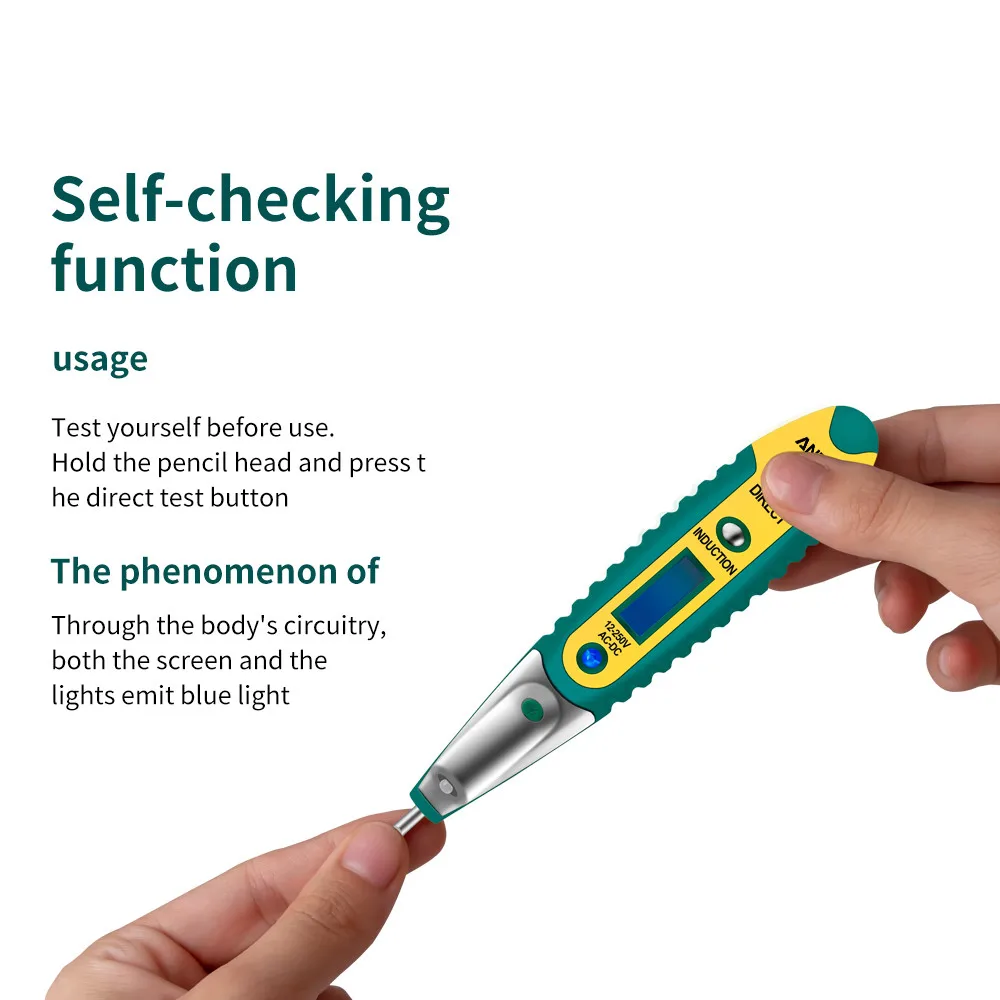 Цифровой тестовый карандаш ANENG электрический детектор напряжения ручка