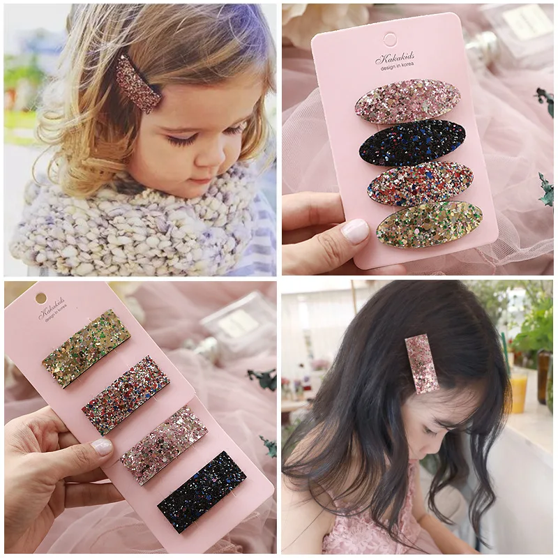 4 шт./компл. детские заколки для волос с блестками головной убор милые аксессуары