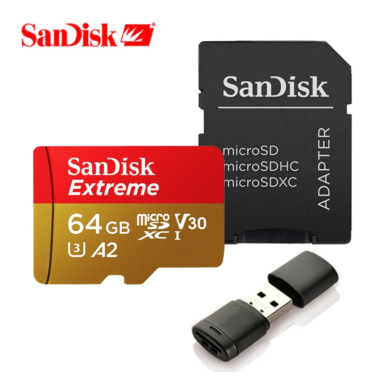 SanDisk Extreme/Ultra Micro SD 16 ГБ 32 64 Гб 128 256 карта памяти SD/TF флэш MicroSD U1/U3 4K с адаптером|Карты