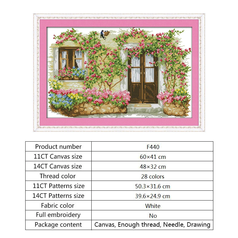 Rose Cabin Patterns Cross Stitch Kits Sale 14ct 11ct Counted Printed on Canvas DIY Needlework Sets for Embroidery | Дом и сад