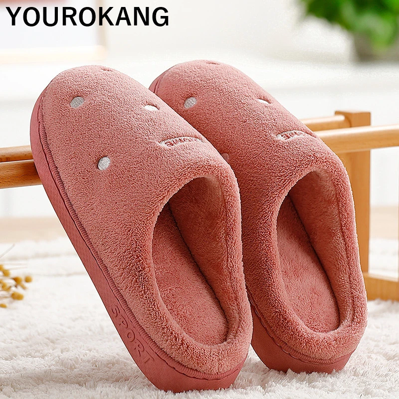 Хлопковые тапочки Женская зимняя домашняя обувь Домашние для спальни Мягкие
