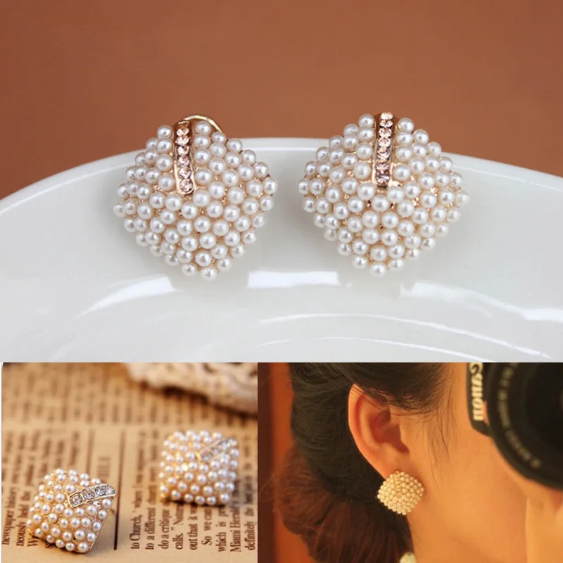 Женские модные серьги-гвоздики женские элегантные жемчужные серьги
