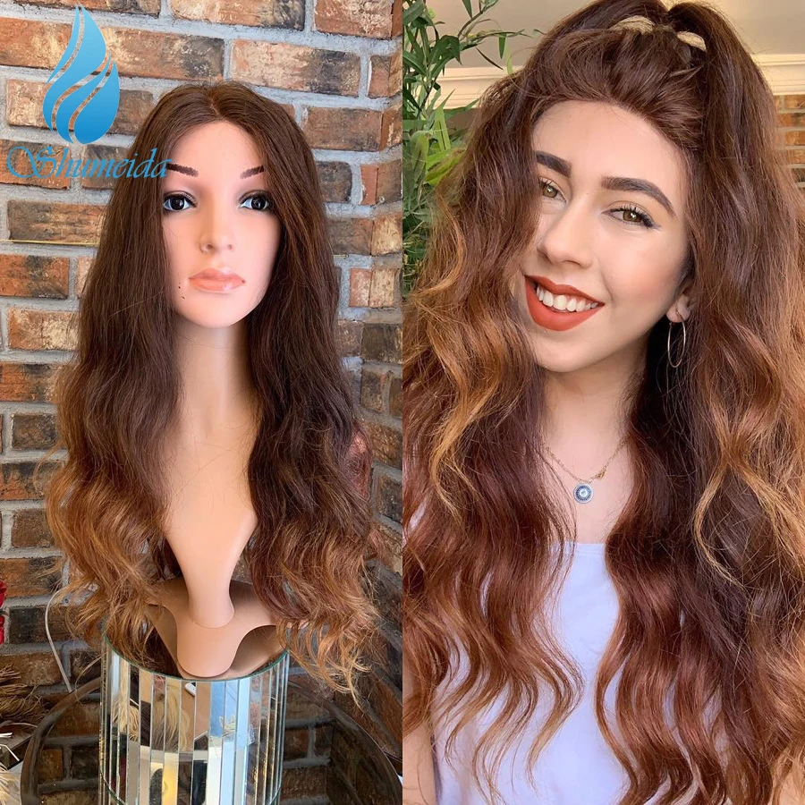 13*6 Омбре Цвет Кружева передние парики средний коэффициент 150% плотность