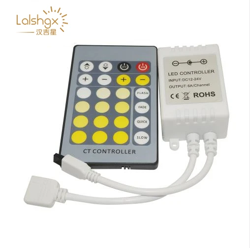 

DC12V 24V Color Temperature LED Controller IR 24Key 4Pins Remote Dimmer For Double Color SMD 5050 5630 LED Strip Tape Ligths