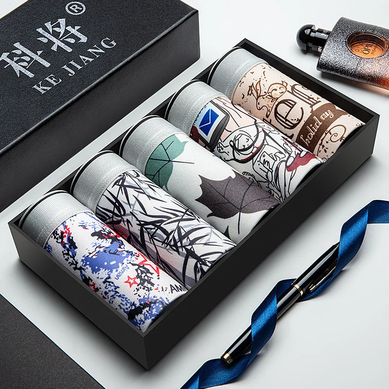 KEJIANG Мужское нижнее белье ледяные шелковые боксеры брифы мужские сексуальные