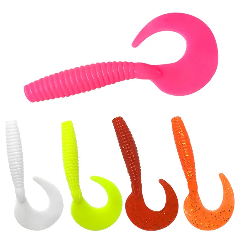 

Bass Crappie Fishing Worms Grub Lures Soft Bait Swimbait Artificial Bait Ocean Rock Fishing Wobblers 10pcs/bag