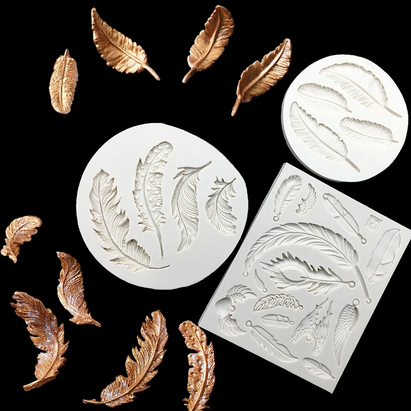 Перо силиконовые формы сахарный шоколадный торт инструменты для украшения