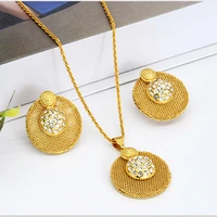 dubai gold plated woman wedding jewelry set brand nigerian african statement%c2%a0dangle earring pendant necklace party romantic gift