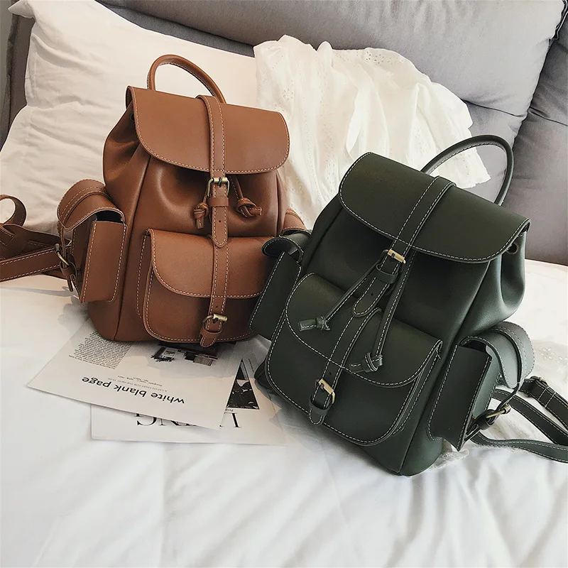 Miyahouse Модные женские рюкзаки из искусственной кожи на шнурке для девочек