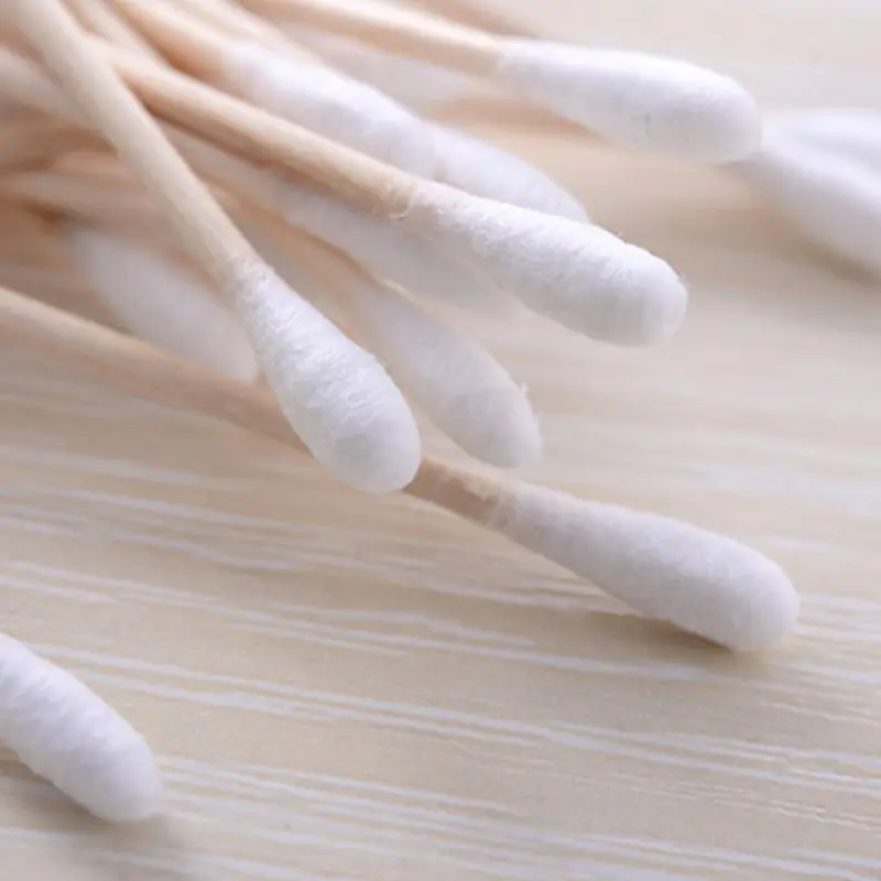 

K1KB 1 Pack Wooden Cotton Swabs Double-Tipped Multipurpose Safety Nose Ear Cleaning Buds Stick Dust-Free Sterile Makeup Cosmetic