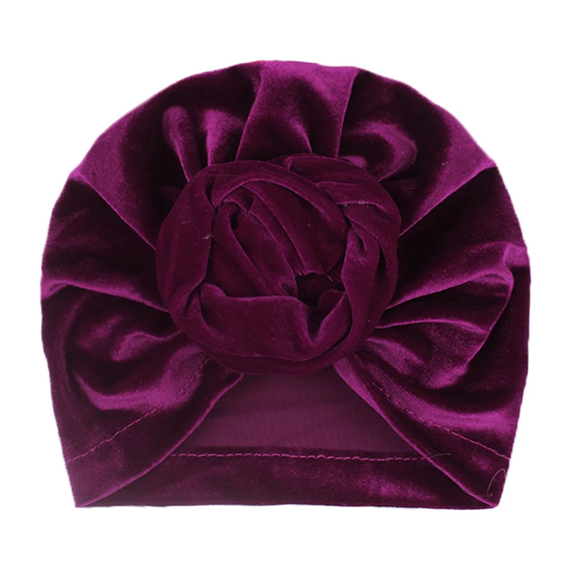 

Golden Velvet Sleeping Hat Muslim Child Headscarf Warm Headwear Cap Fashion Beautiful Comfortable Autumn Winter Turban Hat New