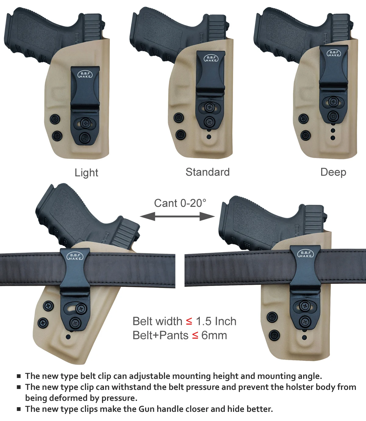 BBF Make IWB KYDEX кобура Glock 19 19X23 25 32 Cz P10 пистолет кобуры пояс носить Скрытая кобура Glock 19 чехол для пистолета