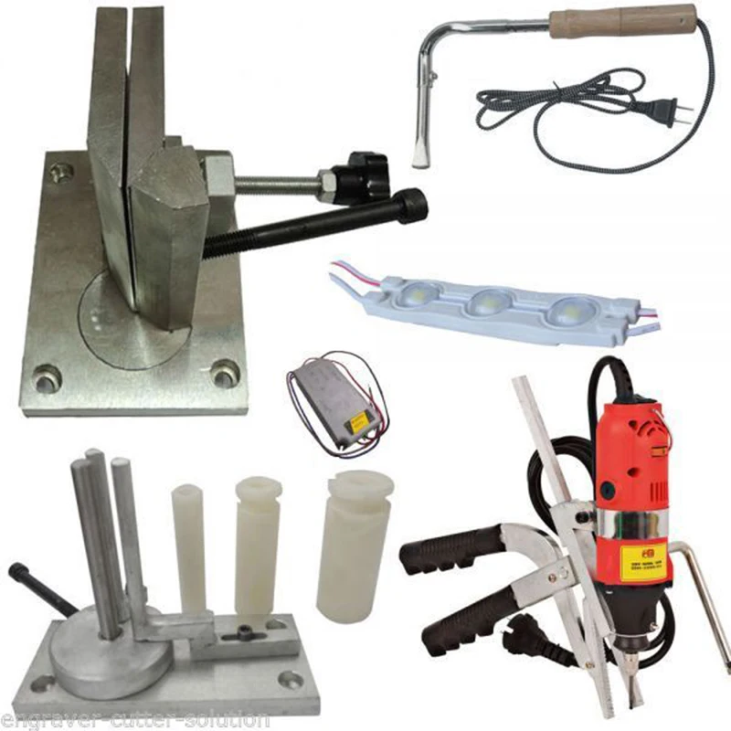 

Metal Channel Letter Making Sets, Bending Tools + Slotter + LED Module + Power Supply