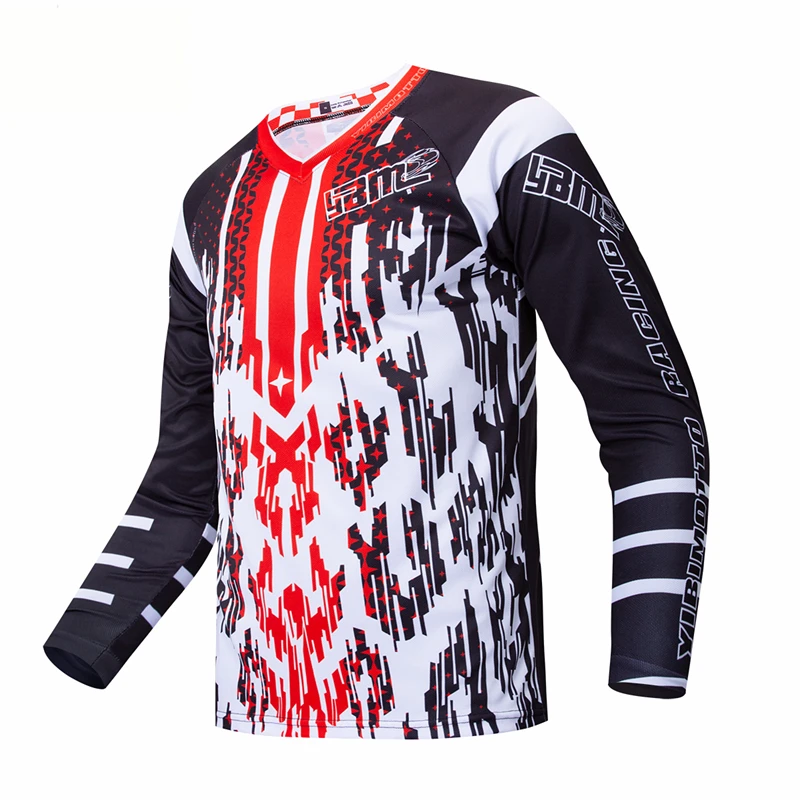 YBM 100% полиэстер Джерси для мотокросса мужчин крутая горная рубашка Велоспорт