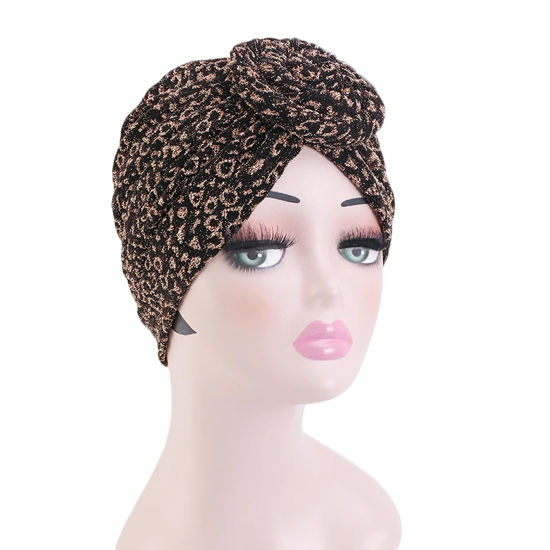 

Fashion Luxury Women Knot Soft Sleep Hat Stretch Slouchy Beanies Chemo Cap Muslim Turban Headwear Hair Loss Accessories