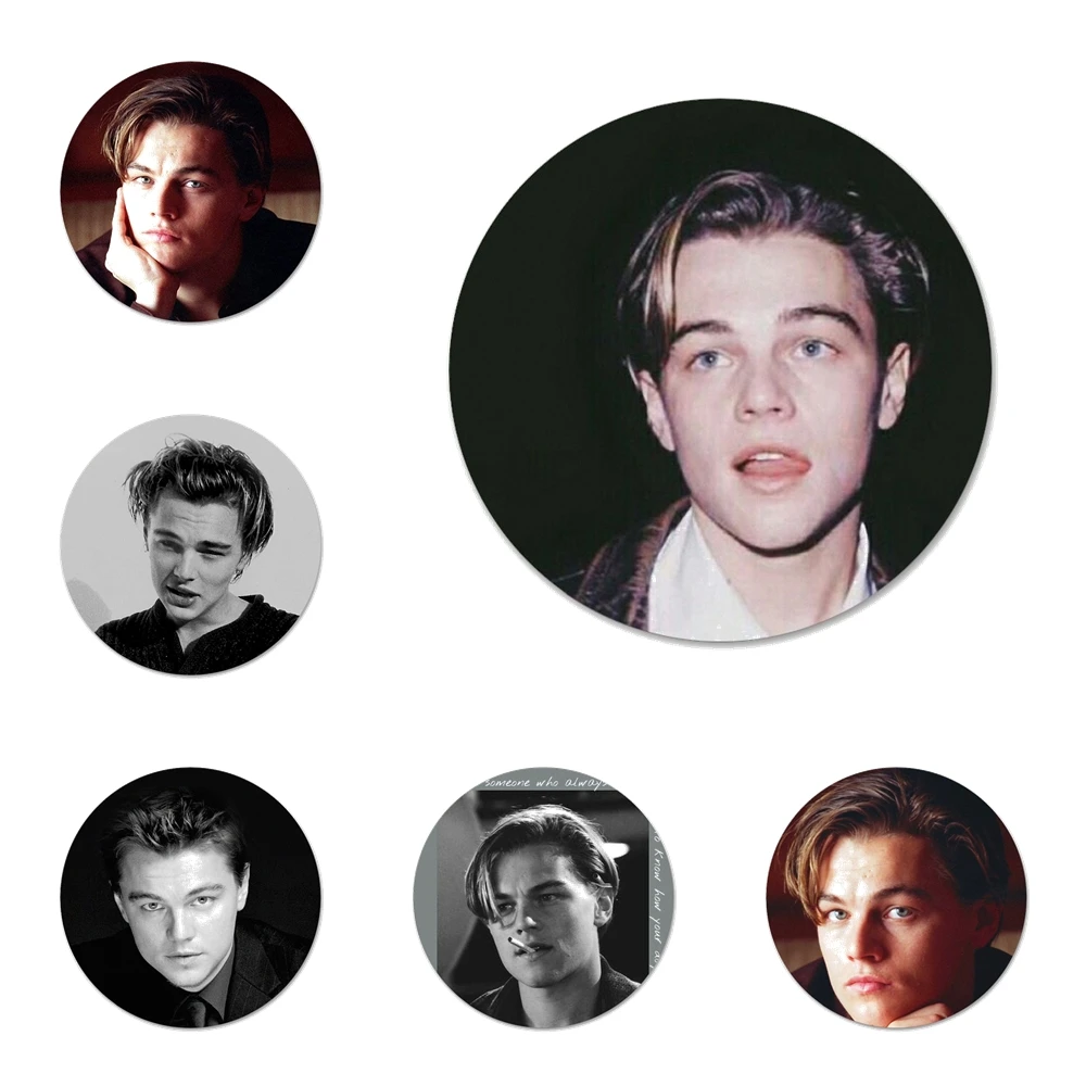 

Leonardo DiCaprio young Super Star Icons Pins Badge Decoration Brooches Metal Badges For Clothes Backpack Decoration 58mm
