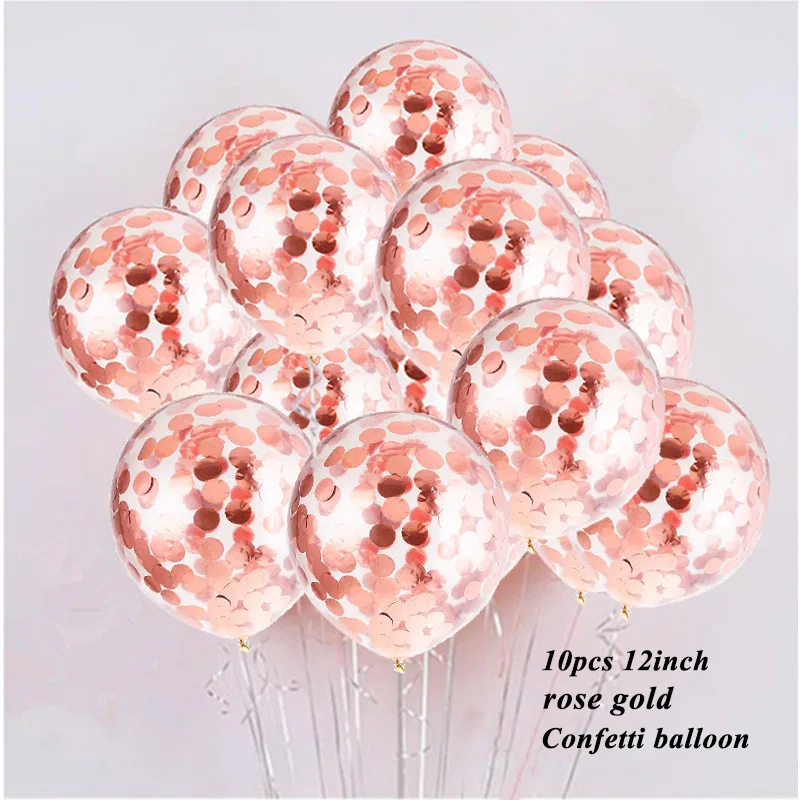rose gold dot 10 шт Звездный конфетти шары Выпускной вечерние украшения только что женатый Babyshower мальчик девочка 30th 40th 50th 60th день рождения - Цвет: rose gold dot
