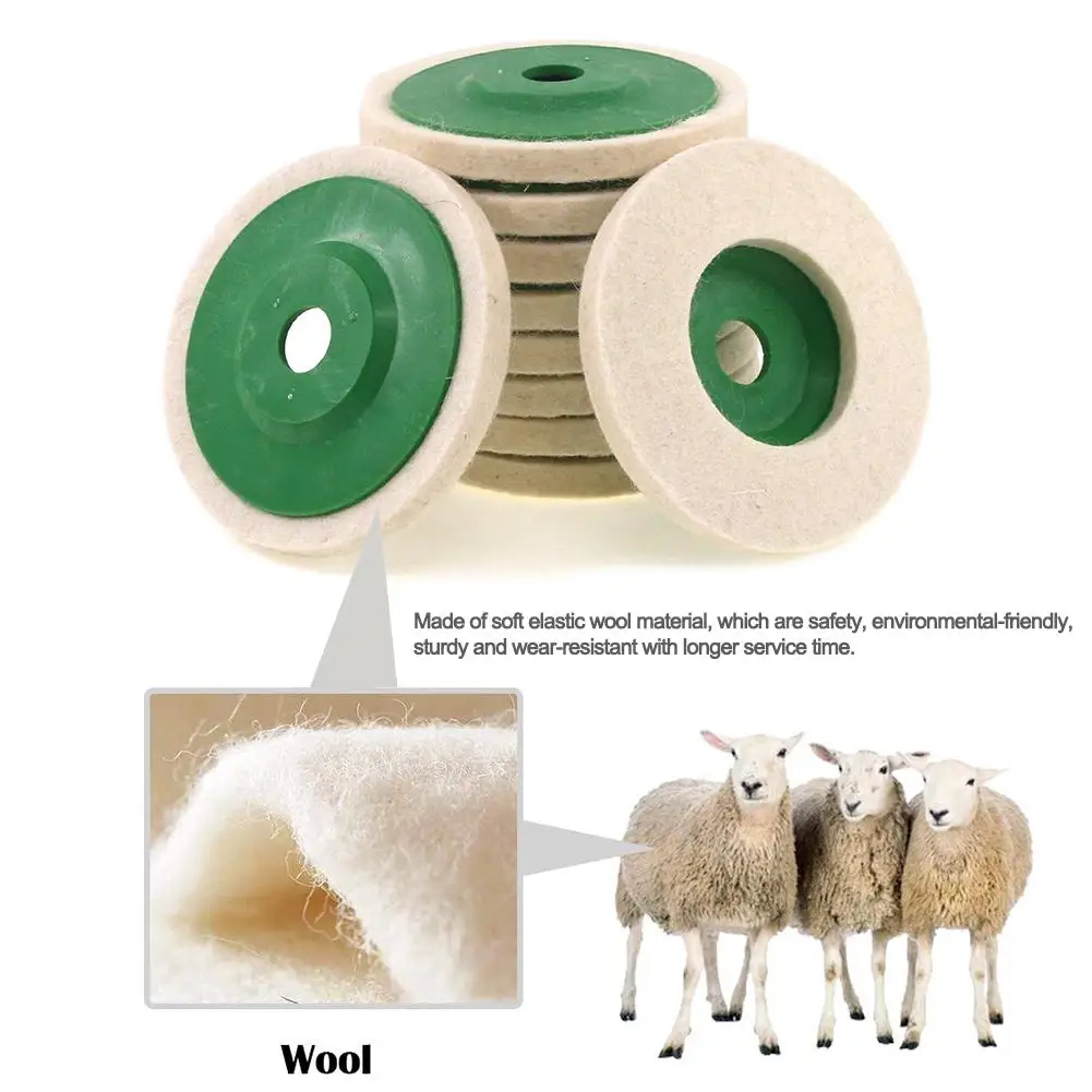 10 шт. 4 дюймовые шерстяные полировальные колодки износостойкие шлифовальные