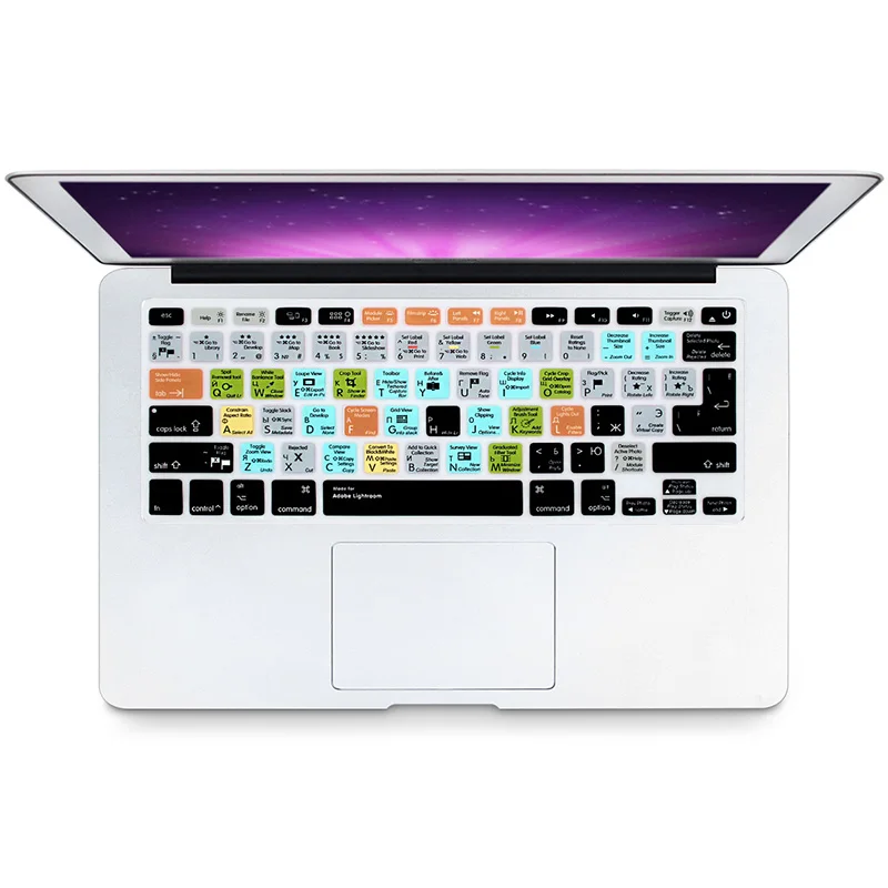 HRH русский OSX Премиум Pro CC Ableton Live Avid Pro инструменты силиконовый ярлык Hotkey клавиатура кожный чехол для MacBook Pro 13 15 - Цвет: Lightroom