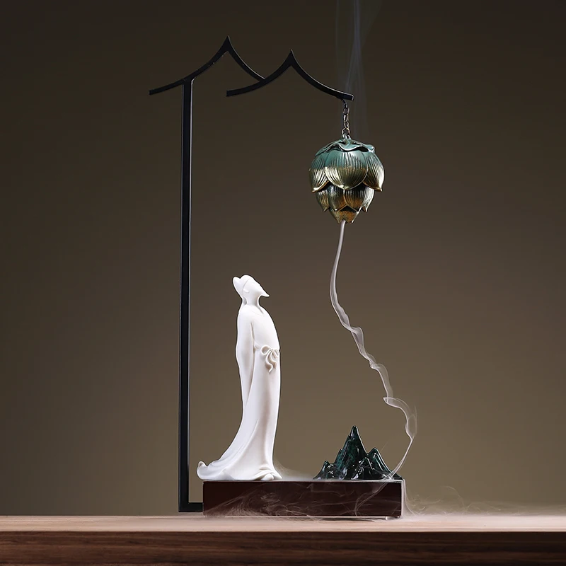 

Hanging Incense Burner Chain Accessories Incense Burner Holder Buddha Metal Backflow Zen Box Encens Buddhist Decoration AG50XL