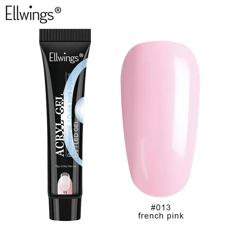 french pink Ellwings, полигель для быстрого строительства, гель для ногтей, акриловый, полигель, кристалл, УФ, гель для наращивания, решение для выскальзывания, быстрое удлинение геля - Цвет: french pink