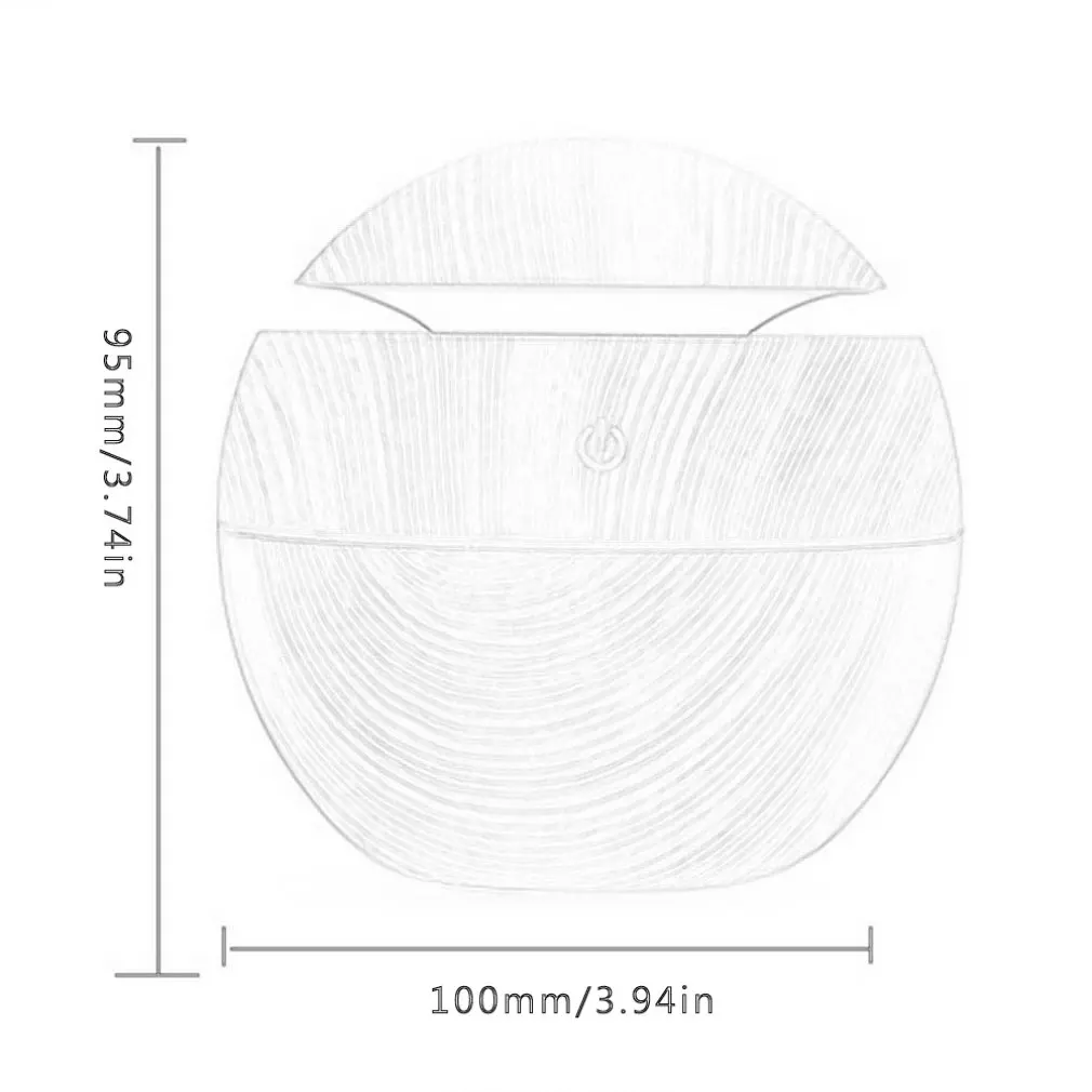 

Air Humidifier Ultrasonic Aroma Essential Oil Diffuser 400Ml Aromatherapy Machine Full Wood Grain Color Changing