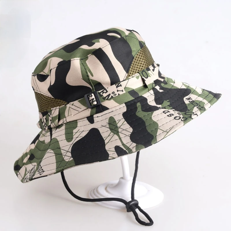 Parent Child Hat Male Summer Sun Protection Children's Camouflage Hat Children's Fisherman Hat Outdoor Hiking Fishing Sun Hat 86