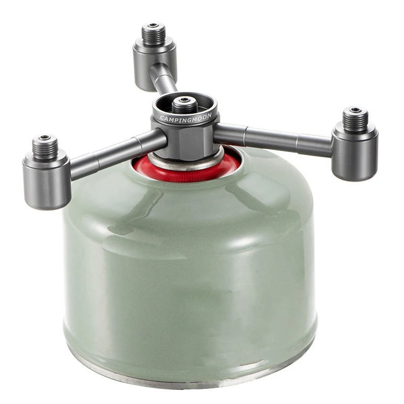 

Outdoor Camping Stove Adapter Multi-Outputs Aluminium Alloy Air Tank Connector 4 Conversion Head Furnace Converter