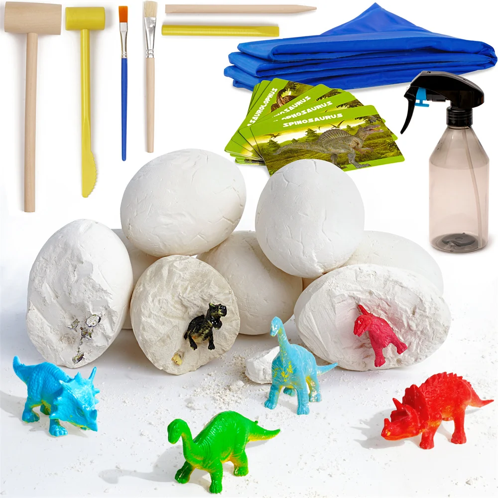 ROBOTIME 12 Unique Dinosaur Eggs Excavation Dig Kit Easter Egg Dino Fossil Toys STEM Projects for Kids | Игрушки и хобби