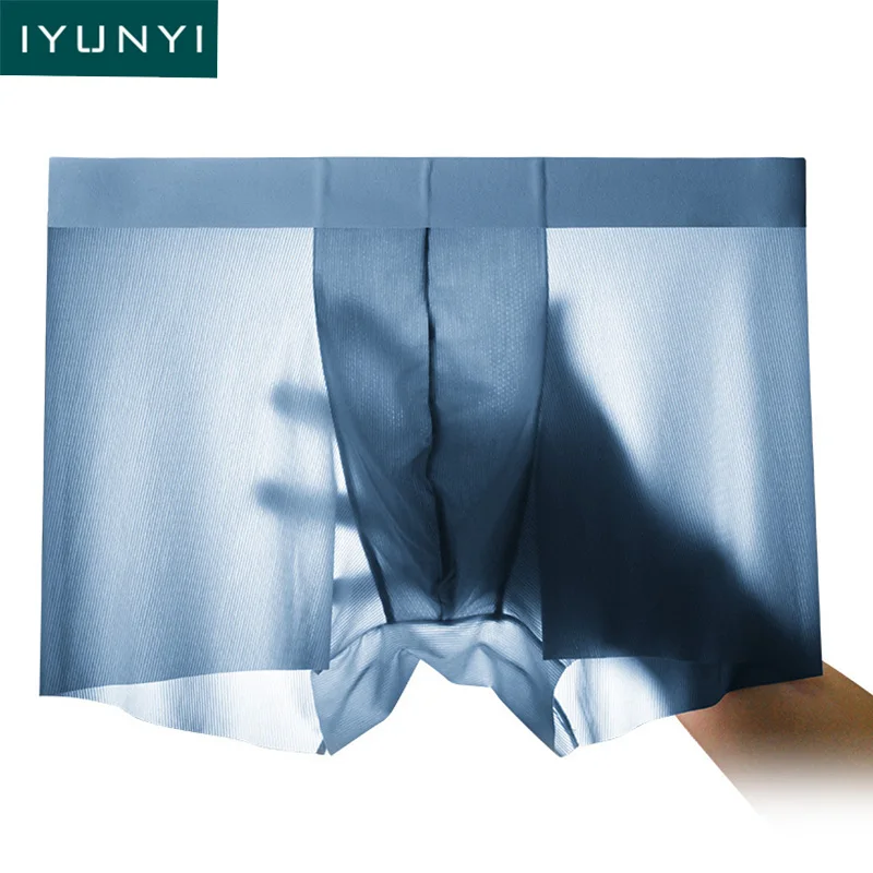 IYUNYI мужское дышащее нижнее белье из вискозы боксеры шорты прозрачное бесшовное
