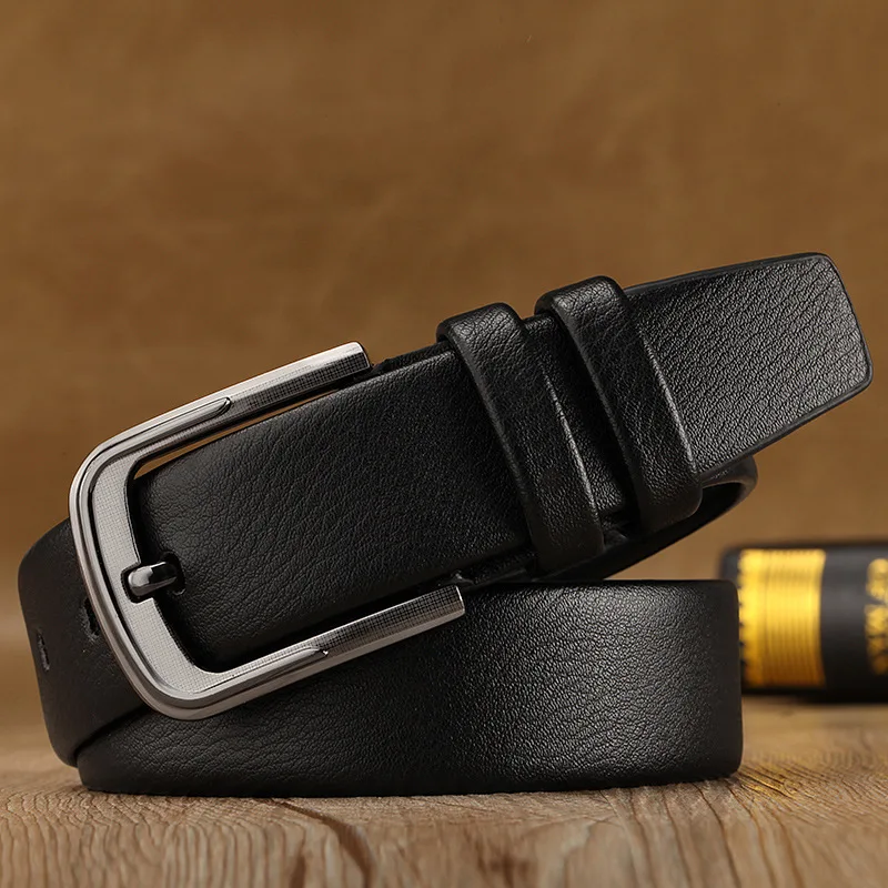 Type 1 Black Пояса деловые мужские кожаные роскошные дизайнерские ремни с пряжкой для джинсов коричневые Ретро поясной ремень классический ceinture homme - Цвет: Type 1 Black