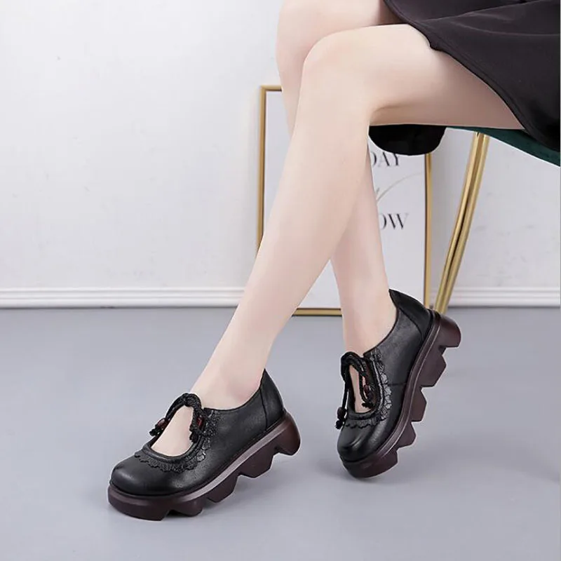 

Women Flats Summer Women Genuine Leather Shoes With Low Heels Slip On Casual Flat Shoes Women Loafers Soft Nurse Ballerina Shoes