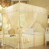 full set bed net hanging corner post romantic mosquito nets lace princess girl canopy bed curtains queen king not included frame